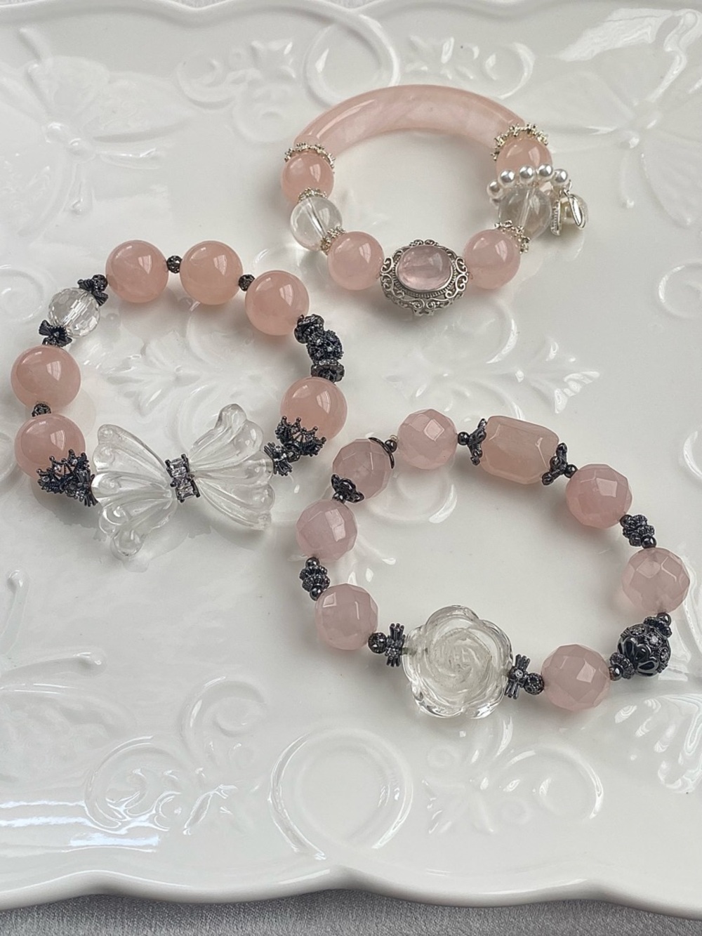 Natural Rose Quartz Stretchable Handmade Bracelets